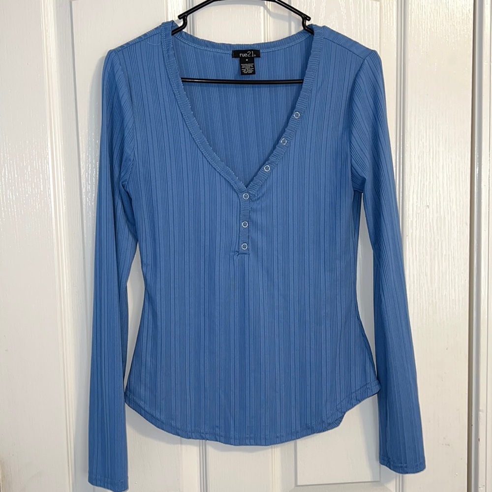 Baby Blue Ribbed long sleeve!